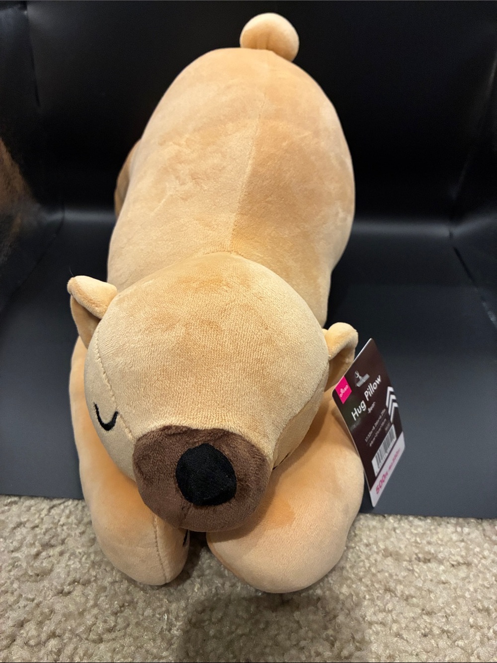 Daiso Bear Hug Pillow - Light Tan and Brown